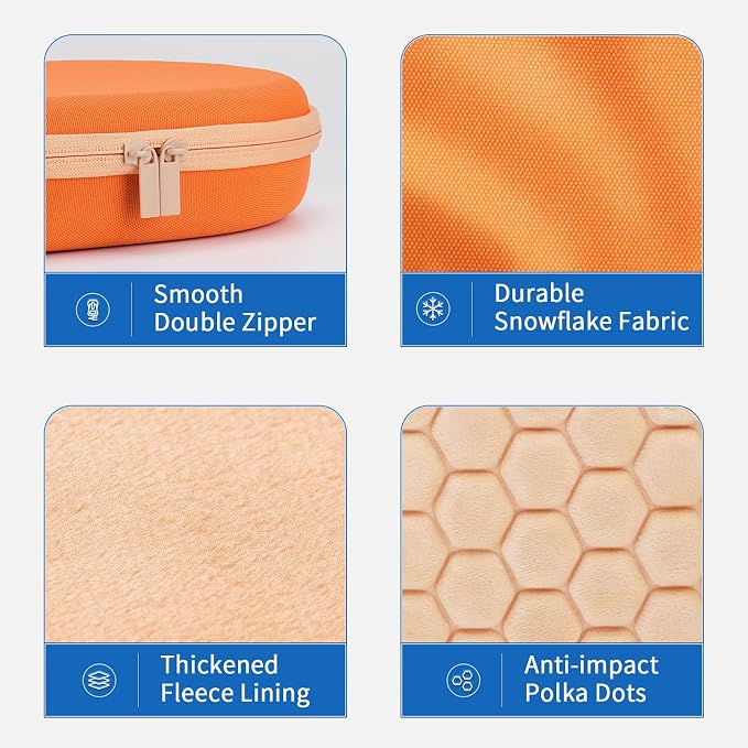 Smart Case for New Apple AirPods Max Supports Sleep Mode, Hard Organizer Portable Carry Travel Cover Storage Bag (Orange)