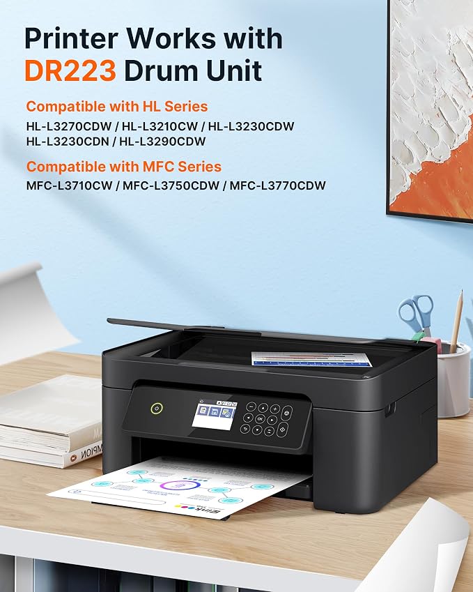 E-Z Ink Pro DR223 Drum Unit Compatible Replacement for Brother DR223CL DR 223 Drum Unit to use with Brother mfc-l3770cdw mfc-L3710CW mfc-L3750CDW HL L3210CW HL L3230CDW HL L3290CDW Printer (4 Pack)
