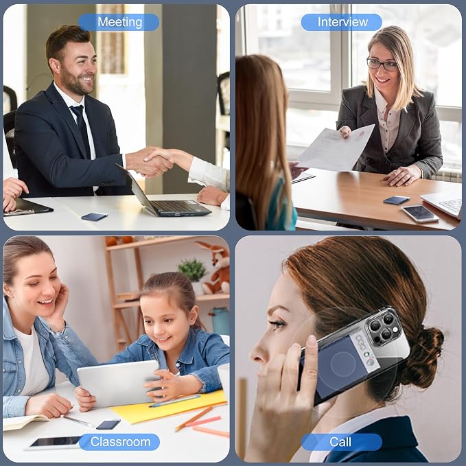 OEQ AI Voice Recorder,64GB AI Speech Processor with Simultaneous Interpretation & Real-timeTranscription Powered by ChatGPT with App Control for Students/Creatives/Journalist in Meetings/Travel,Indigo