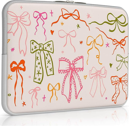 iCasso Laptop Sleeve 13 inch for MacBook Air 13-13.6 inch, Cute Laptop case for MacBook Neo/Pro 13 inch, Slim Protective Travel Carrying Case Sleeve for 14 inch Chromebook, HP, Dell, Colorful Bow