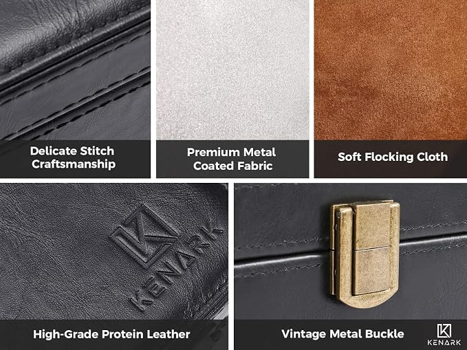 KK6 PLUS Faraday Box for Key Fobs, Signal Shielding Storage | Signal Shielding • Expanded Storage Capacity • Reinforced Metal Hinges • Premium Synthetic Leather