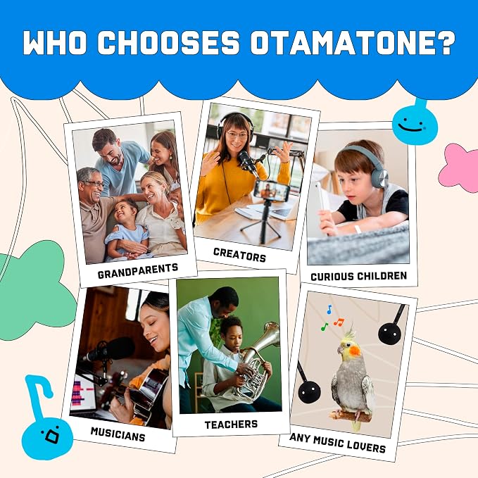 Otamatone Japanese Electronic Musical Instrument Portable Music Synthesizer from Japan by Maywa Denki Studio Award Winning, Educational Fun Gift for Children, Teens & Adults - White Set of 3