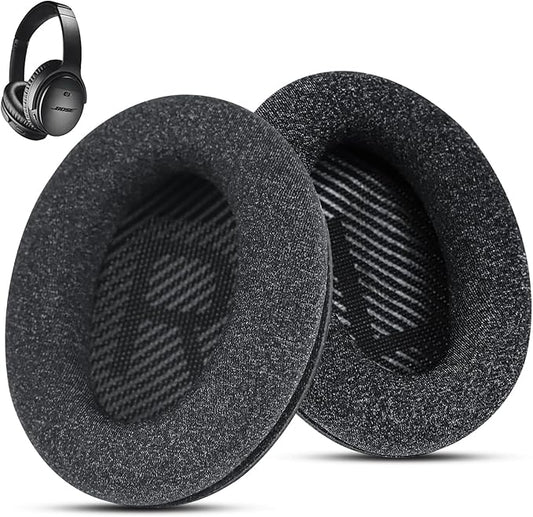 Fabric Comfort Replacement Ear Pads for Bose QuietComfort 35 / QC35 – Fits QC25 QC45 QC15 QC2 AE2 AE2i AE2w SoundLink & SoundTrue (S2 Style)