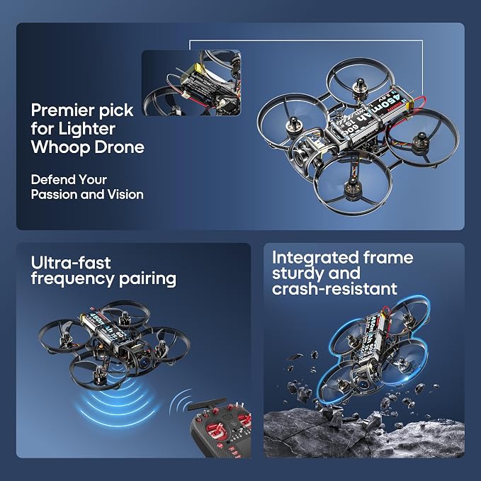 R8 ELRS Brushless Whoop Quadcopter, Ultralight 1S 80mm Micro FPV Drone BNF with 6 Port Battery Charger,2 Batteries Fly12 Mins for FPV Freestyle Racing Indoor Outdoor,FOV160°,Matrix G4 5IN1 FC,0802 20000KV Motor