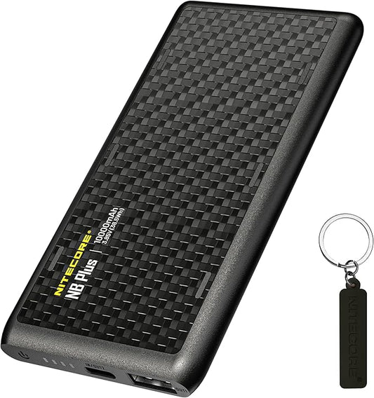 Nitecore NB Plus 10000mAh Power Bank IPX7 Waterproof Lightweight Competition-Grade Energy Bar Carbon Fiber Tag