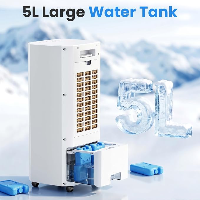 COWSAR Evaporative Air Cooler, 3-in-1 Portable Air Conditioners with Remote, 3 Modes & 3 Speeds, Portable Swamp Cooler with Rapid Cooling, 15H Timer, Air Cooler Fan for Bedroom Office