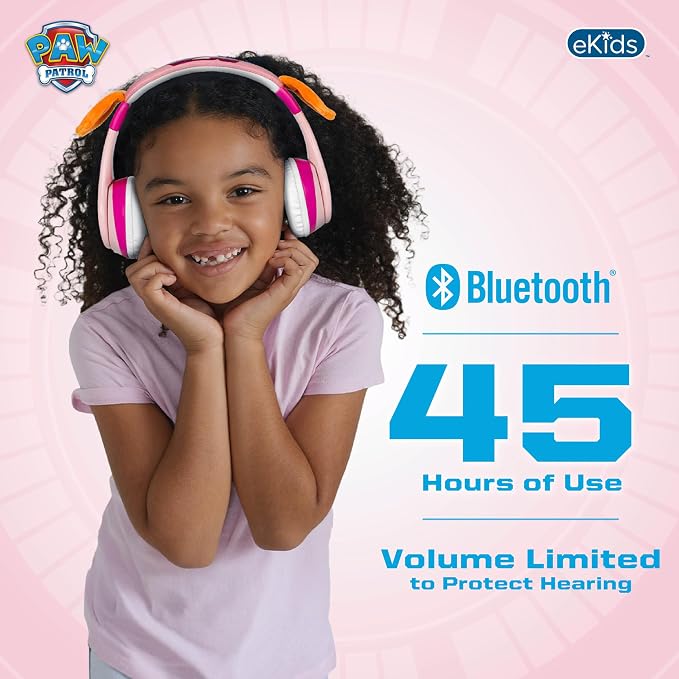 Paw Patrol Bluetooth Headphones for Kids, Wireless Headphones Skye Liberty