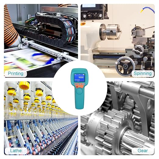Digital Handheld Stroboscope 60-999,999 FPM/Hz Non Contact Strobe Tachometer, Adjustable Flash Rate LED RPM Meter with 0.001% High Accuracy for Motor, Fan, HVAC, Car, Industrial - RQ-DT100B