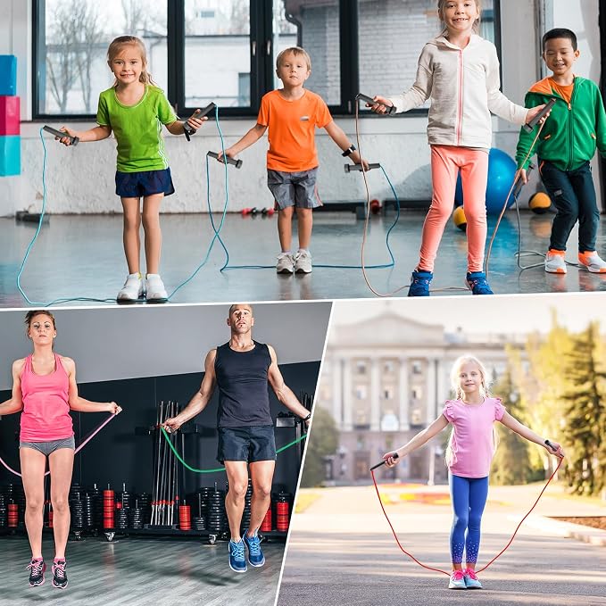 Silipull 72/144 Pcs PVC Jump Ropes Bulk Fitness 9.2 ft Adjustable Skipping Rope Versatile Speed Rope with Plastic Handles for Women Men Endurance Training Cardio Exercise Workout Outdoor