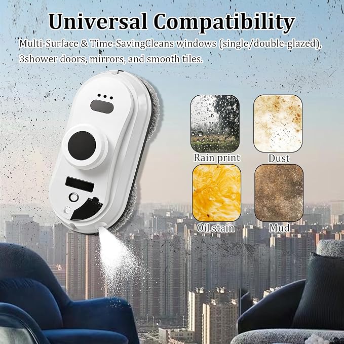 Window Cleaning Robot with Ultrasonic 5600PA Auto Water Glass Cleaning Automatic Smart Robot Cleaner,Window Vacuum Cleaner with Control Windows