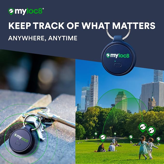 Highly Precise GPS Tracker for Keys, Backpack, Luggage & Kids – Built-in SIM, SOS Button - Smart Tag with Real-Time Tracking, Waterproof, iOS & Android Locator Device (4-Mo Subscription Included)