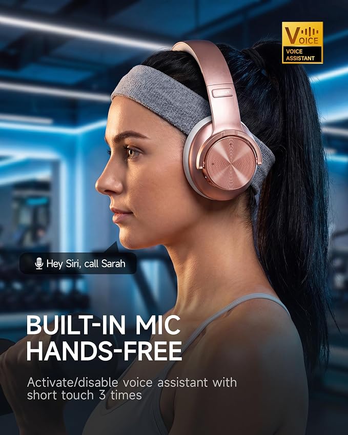 Picun B8 Bluetooth Headphones, 120H Playtime Headphone Wireless Bluetooth with 3 EQ Modes, Low Latency, Hands-Free Calls, Over Ear Headphones for Travel Home Office Cellphone PC