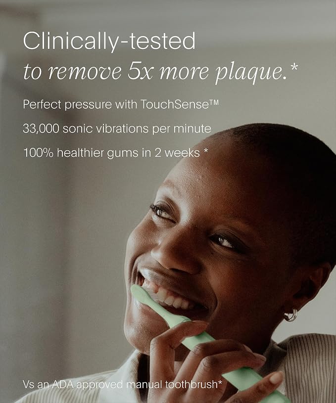 SURI 2.0 New Sonic Electric Toothbrush with Pressure Sensor | 1 Month+ Battery | Electric Toothbrush for Adults | Travel Toothbrushes | Tooth Brush | Green