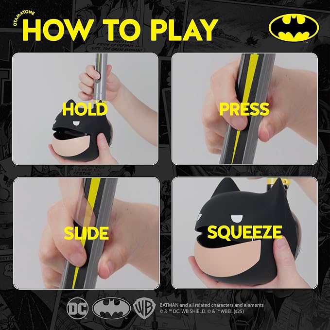Otamatone Deluxe Batman – DC Comics Electronic Musical Instrument for Adults, Portable Digital Synthesizer with Aux Jack from Japan by Maywa Denki, Cool Unique Gift for Men [English Instructions]