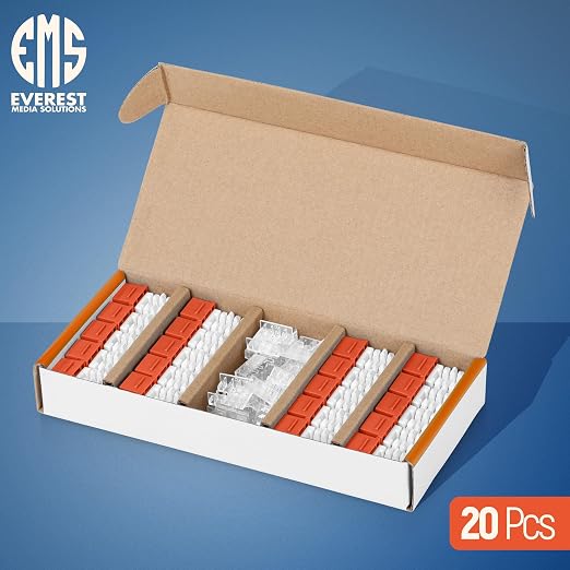Everest 90° Angled RJ45 Cat6A Keystone Jacks 20-Pack in Orange - Slim Profile Female RJ45 Connectors - Cat 6A Keystone Jack - Compatible with 90° Angled Speed Termination Tool - easyJACK (B094WB91H3)
