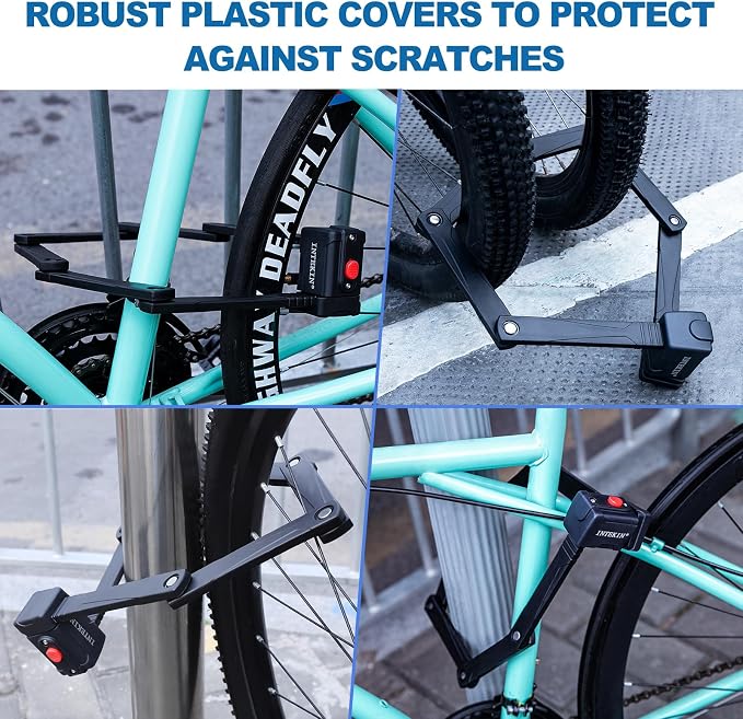 Compact Folding Bike Lock, Heavy Duty Bicycle Lock with 3 Keys and Mount, Lightweight Foldable Chain Locks for E-Bike, Motorcycles, Scooters - 75cm (30 in)