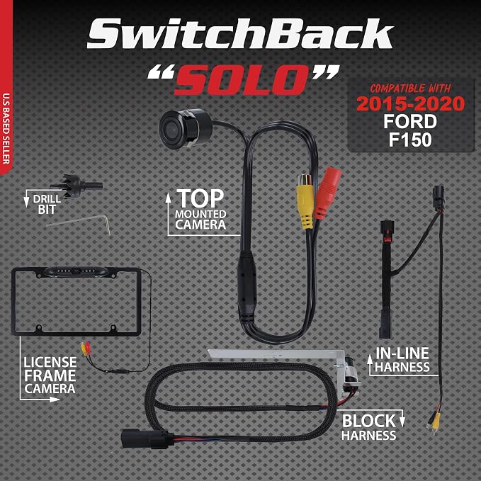 Switchback Solo Down Tailgate Backup Camera for Truck – Back Up Camera Plug & Play (Ford, Ford F-150 2015-2020)