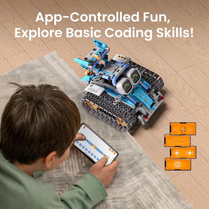 Sillbird Bundle - 2 Items Dragon & Robot Building Kit with Remote Control Christmas Stem Gifts for Kids Boys Ages 8-12, Coding Robotics Technic Toy