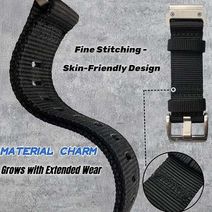 26mm Adjustable Nylon Watch Band for Garmin Fenix 7x Fenix 8 51mm Epix Pro 51mm Watch Strap, Quick-Fit 26mm for Fenix 7x 6x 5x pro &Tactix 7 Band, for Instinct 2X Watch Band Replacement