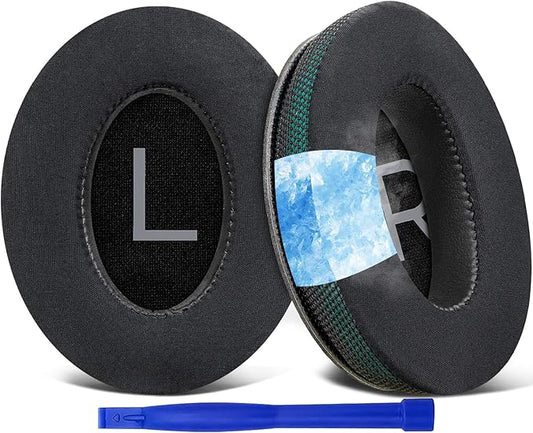 SOULWIT Cooling Gel Earpads Replacement for Bose QuietComfort 45 (QC45)/QuietComfort SE (QC SE)/Quiet Comfort Wireless Over-Ear Headphones, Ear Pads Cushions with Ice Silk Fabric - Dark Green