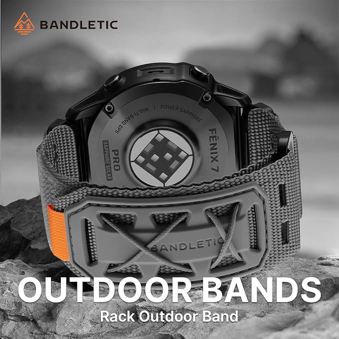 Bandletic Compatible with Garmin Epix Pro 2 Watch Band - 22mm Quick Fit Replacement Nylon Strap for Fenix 8 47mm 7 6 Pro/5 Plus/Instinct 3 E 45mm 2 /Forerunner 970/965/955/945/Approach S70/S62/S60