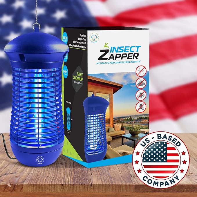 Livin’ Well Blue Bug Zapper Indoor Outdoor - 4000V High Powered Electric Mosquito Zapper Home Patio, 1,500 Sq Ft Range Fly Trap,18W UVA Bulb Mosquito Killer Lamp Insect Bug Light