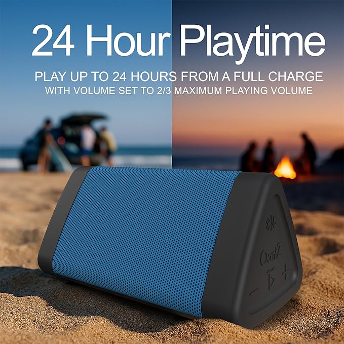OontZ Angle 3 (4th Gen) – Portable Bluetooth Speaker, 12W Stereo Sound, 24 Hour Playtime, Rich Bass, 100 Foot Wireless Range, Waterproof, Home, Outdoor, Travel, Great Gift (Blue)