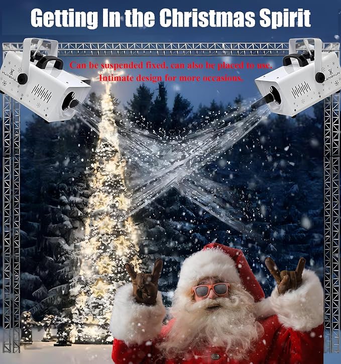 LANGXUN 800W Snow Machine with Manual & Wireless Remote Control, Fake Snow Maker Machine for Indoor & Outdoor, Adjustable Snowflake Amount for Christmas, Wedding Kids Party Stage Events