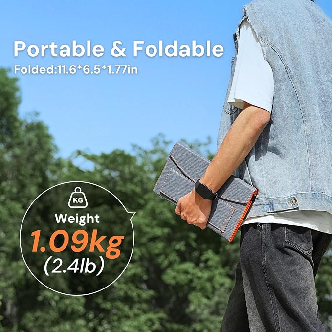 Solar Power Bank 20000mAh and Solar Panels 30Watt Portable 24% High-Efficiency 5V Foldable