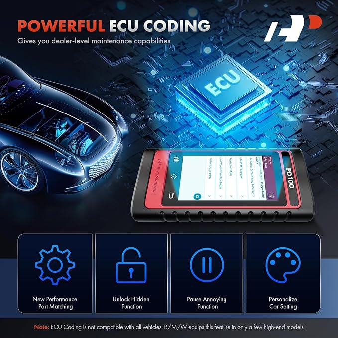 A-Premium 2025 PD100B for BMW/Mini Full System OBD2 Scanner Diagnostic Tool, Bi-Directional Code Read Scan Tool, Full Reset (BMS/ABS/Oil/SAS/EPB), Battery Registration Tool, Live Data, Android 6.0