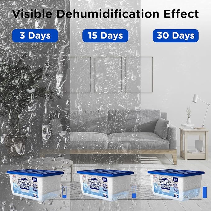 W&E Choice Moisture Absorber, Large Capacity Dehumidifier for Home, Bulk Humidity Pack for Closet, Dehumidifier with Fragrance Free,12Pack