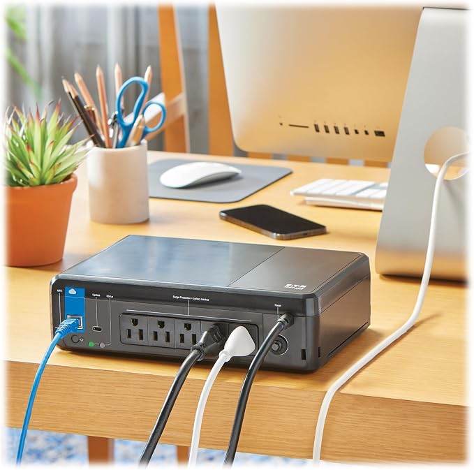 Tripp Lite Cloud-Connected 850VA UPS Battery Backup and Surge Protector, Remote Management & Monitoring, 450W, 5 Outlets, Computer UPS, Wall Mount Option, 5ft Cord, 3-Year Warranty (BC850RNC)