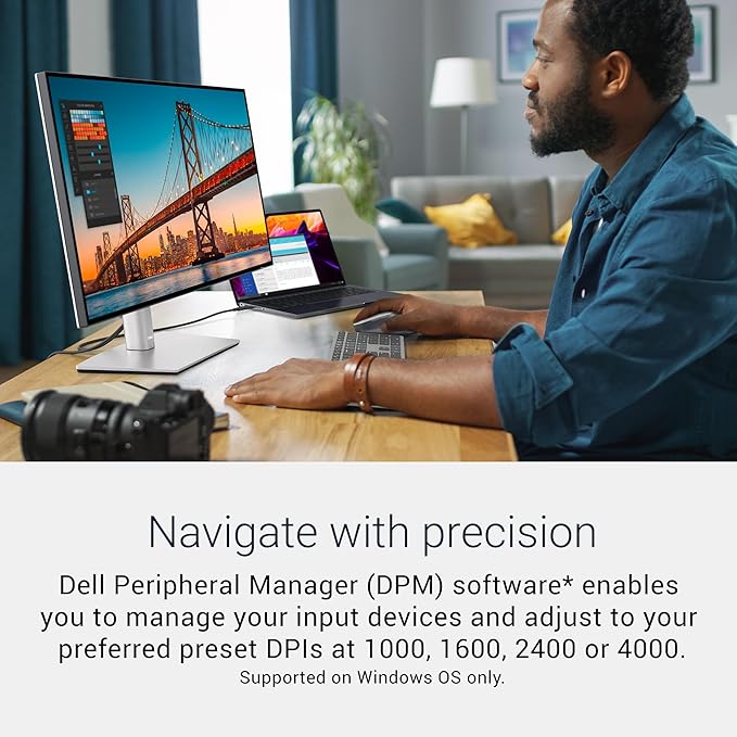 Dell Premium Wireless Keyboard and Mouse - KM720 - USB wireless receiver, 12 programmable keys of F1-F12, Mouse Buttons Qty 7, DPI. 1000, 1600 (default), 2400, 4000, Advanced Exchange Service - 1 year