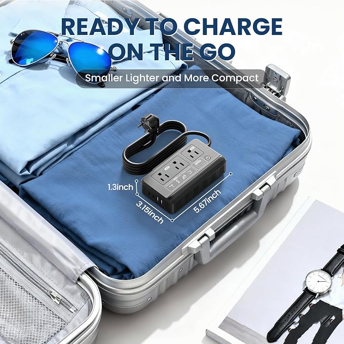 Mapambo 2000W Voltage Converter US to Europe, 7 in 1 Converter for European Travel for Hair Dryer, Kettles, Coffee Makers and etc. 220v to 110v Converter for International Travels (Matt Black)
