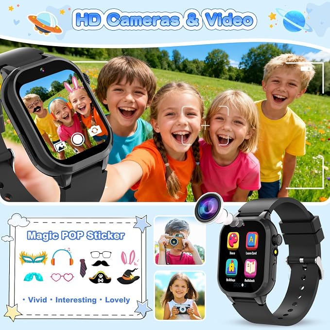 MOFGDNI Smart Watch for Kids with 39 Games, Built-in Camera, Video Recorder, Alarm, Calculator, Pedometer & Various Wallpapers – Toys for Ages 4-12 Years Old Birthday
