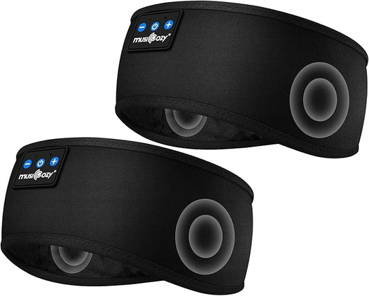 MUSICOZY Sleep Headphones Bluetooth Headband Wireless Music Headband Headphones, Earbuds for Side Sleepers Women Men Workout Running Travel Yoga Cool Gadgets Unique Gift 2 Pcs