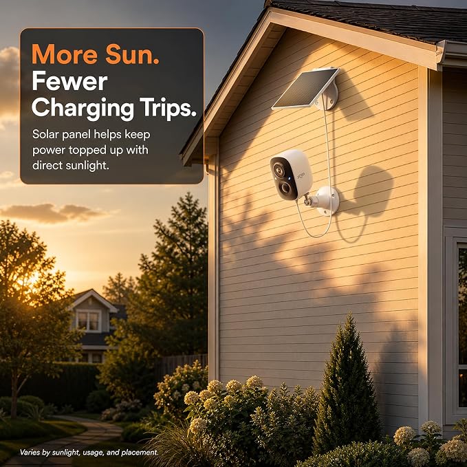 Dzees Solar Powered Security Cameras Wireless Outdoor WiFi, 2K Color Night Vision Outdoor Camera, Wireless Home Security Cameras System with Solar Panel, Spotlight/Alarm, AI Detection, 2-Way Talk