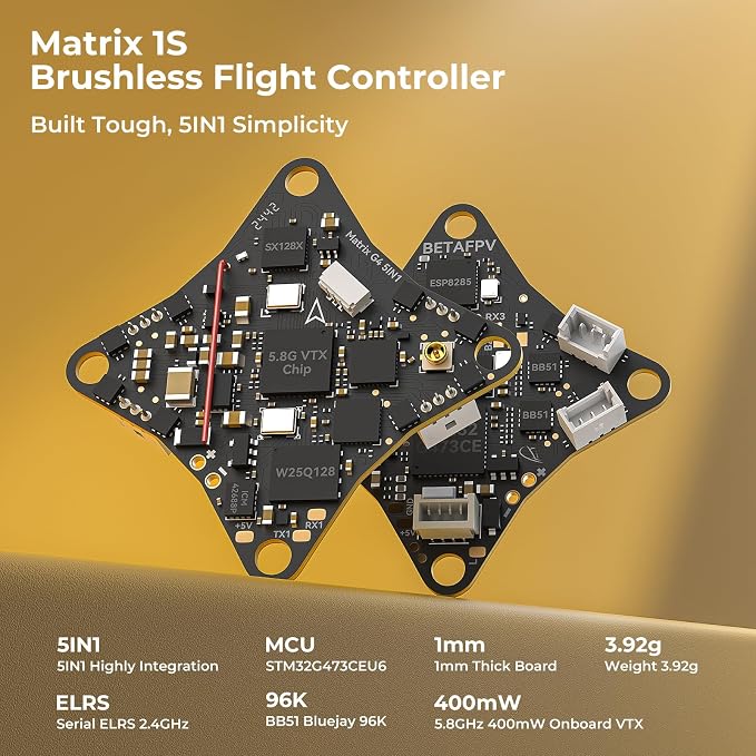 BETAFPV Meteor75 Pro 1S Brushless Drone with Matrix 1S 5IN1 FC, 1102 22000KV Motor 45mm 3-Blade Props for FPV Freestyle Racing Indoor Outdoor, Fly Time Up to 6.5Min with LAVA II 1S 580mAh Lipo Battery