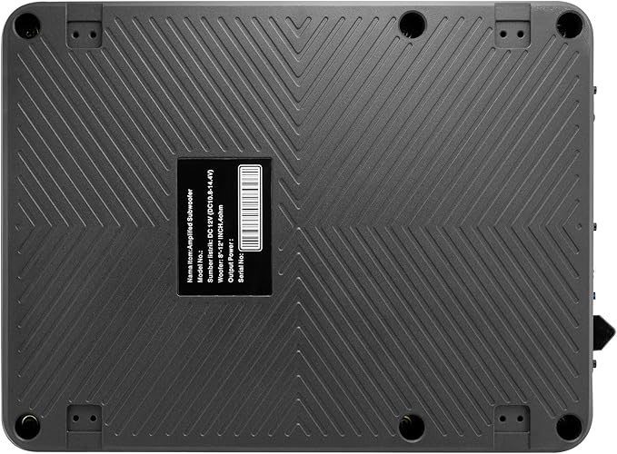 Slim subwoofer underseat with amp Active Powered Car- 800, Low Profile, 10" Inch, Remote Subwoofer Control, Built in Amplifier, for Truck,with Blue LED Light (TOP10L-LED)
