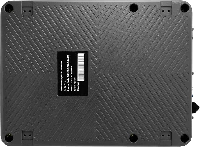 Slim subwoofer underseat with amp Active Powered Car- 800, Low Profile, 10" Inch, Remote Subwoofer Control, Built in Amplifier, for Truck,with Blue LED Light (TOP10-No LED)