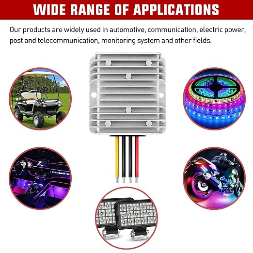 Nilight 24V to 12V Voltage Converter 240W 20A Regulator Step Down to 12VDC Waterproof DC Convert Reducer Power Supply Transformer Module for Golf Cart Scooters Trucks