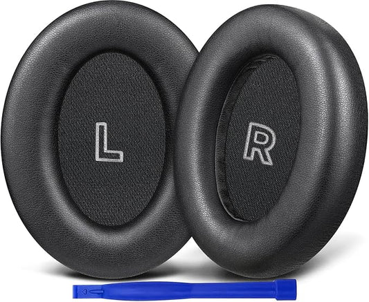 SOULWIT Replacement Earpads for Bose QC Ultra/New QuietComfort Ultra(2nd Gen) Wireless Headphones, Ear Pads Cushions with Softer Protein Leather, High-Density Noise Isolation Foam - Black