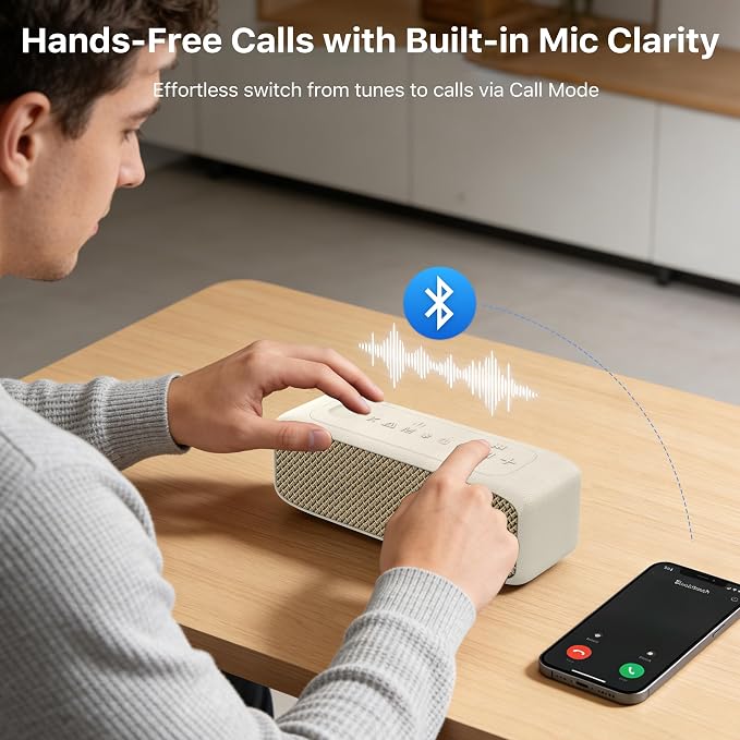 JUOVI Bluetooth Speaker,20W Stereo Sound,Wireless Speaker with Bluetooth 6.0,24H Playtime,IP68 Waterproof Shower Speaker,TWS Pairing, Support TF Card,AUX 3.5mm Input,Speaker for Home,Outdoor,Travel