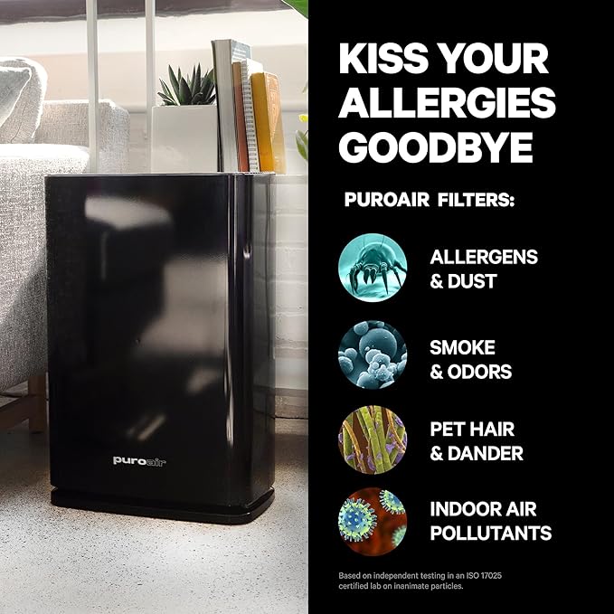 PuroAir 400 HEPA Air Purifier Large Room Air Cleaner up to 2,000 Ft² - HEPA CarbonTech Filter up to 500X Stronger - Air Quality Sensor, Auto & Quiet Sleep Modes - Air Purifiers for Large Rooms