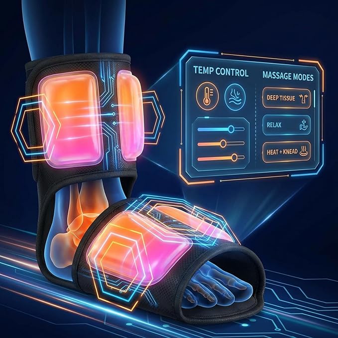Heated Cordless Foot Massager for Plantar Pain Relief & Swelling for Ankle, Feet and Blood Circulation, Perfect Gifts for Men Women, Dad Mom (Birthday, Holiday)
