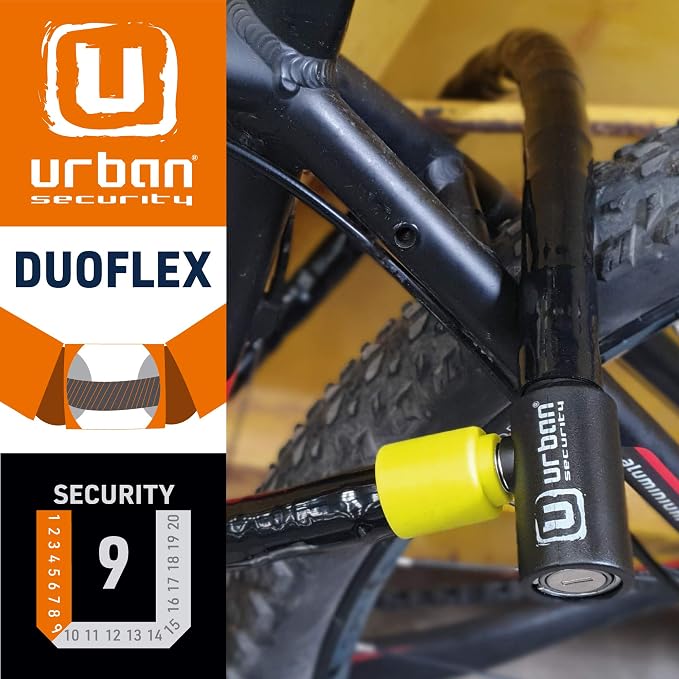 Urban UR5100 Phyton Cable Lock, Reinforced Steel Cable with Very Flexible Articulated Shielding, High Security Lock, Anti Theft Armored Cable for Motorcycle, Electric Bicycle, Scooter, 100cm/3,3ft