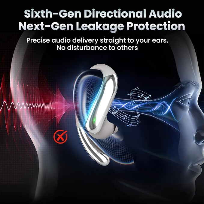 Bluetooth Headphones Wireless Earbuds Bluetooth 6.0 Headphone, Sport Bluetooth Earbuds Stereo Deep Bass Over Ear Bud with Earhooks,50Hrs Playtime, IP5 Waterproof Earphone for Gym/Running/Workout Beige