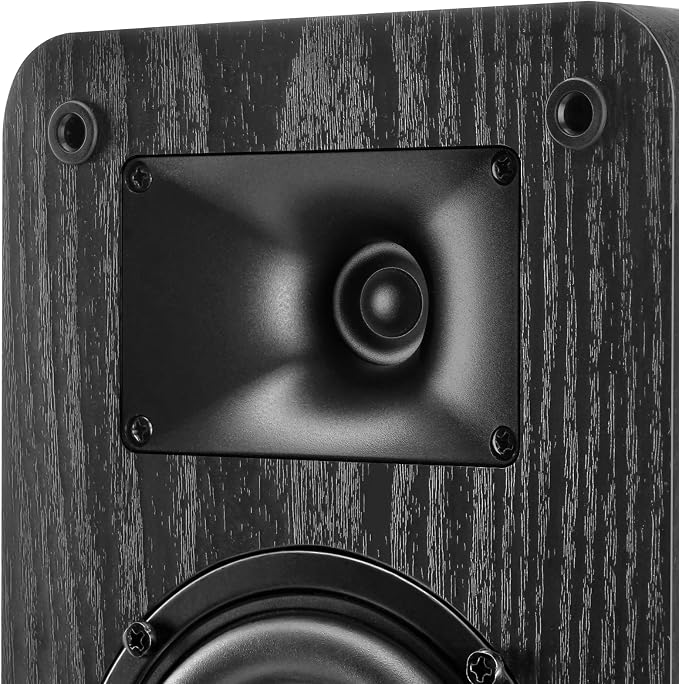 RIOWOIS Passive Bookshelf Speakers for Record Player, Stereo Speakers with 4 Inch Woofer and Silk Dome Horn Tweeter for Turntable, Surround Sound System,PC and TV, Wall Mountable.