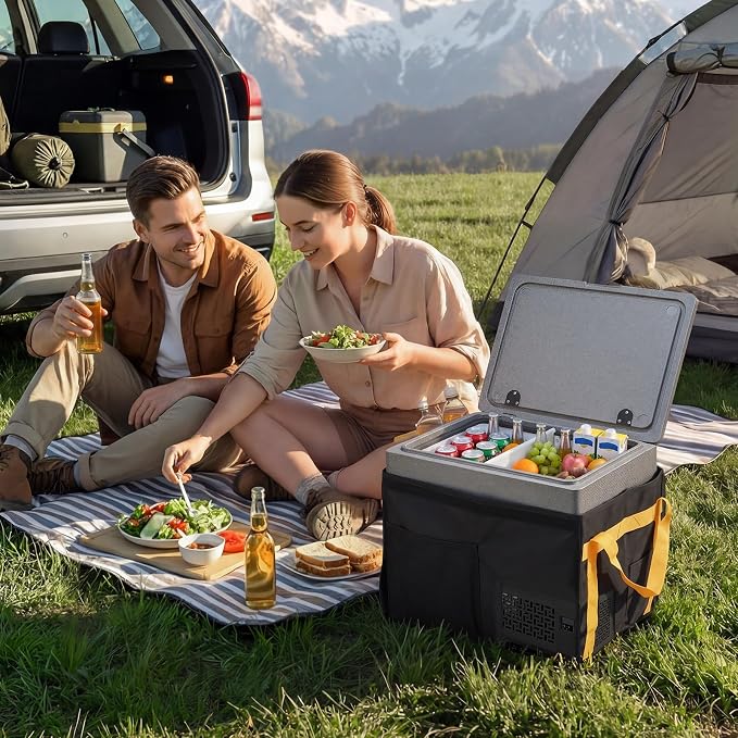 VEVOR 12 Volt Refrigerator, 42.3 QT/ 40L Car Fridge, Portable Ultra-Light EPP Freezer, APP Control Electric Compressor, 12V/24V DC, 14℉ to 50℉, for Truck Van RV SUV Boat Travel Camping ASIN B0GZB65DNP