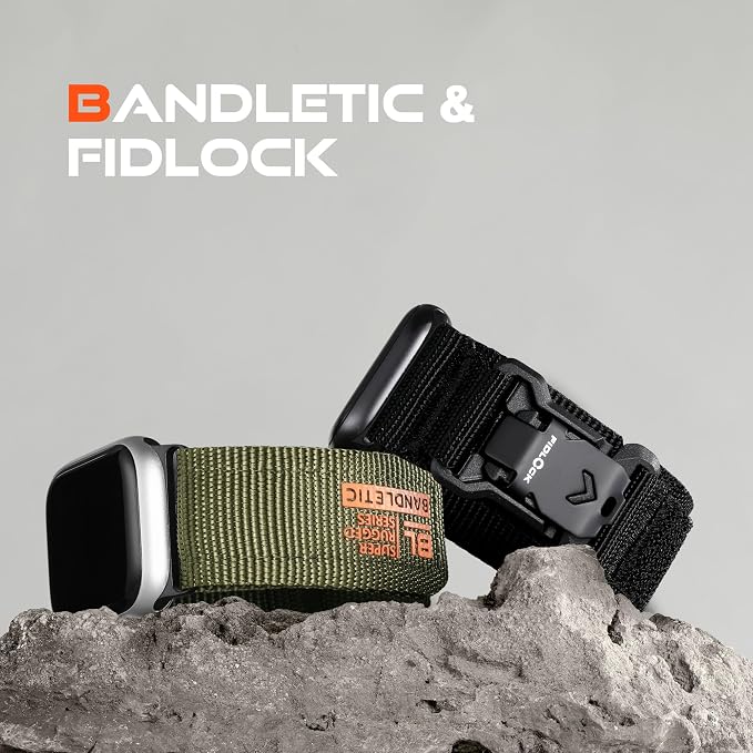 Bandletic Compatible with Apple Watch Bands for Women Men, Wide Soft Nylon Sport Strap with Magnetic Fidlock V-Buckle for iWatch 42mm(Series 11/10), 41mm(9/8/7), 40mm(SE3/SE2/SE/6/5/4), 38mm(3/2/1)
